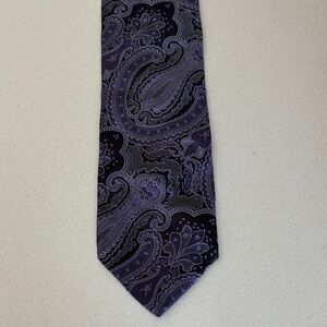 Paul Smith Purple and Black Paisley Tie